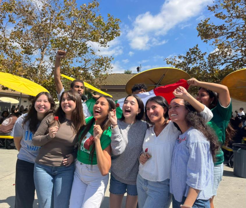 Cabinet members of Latinos Unidos rallied together in the quad during Culture Day for Club Week.