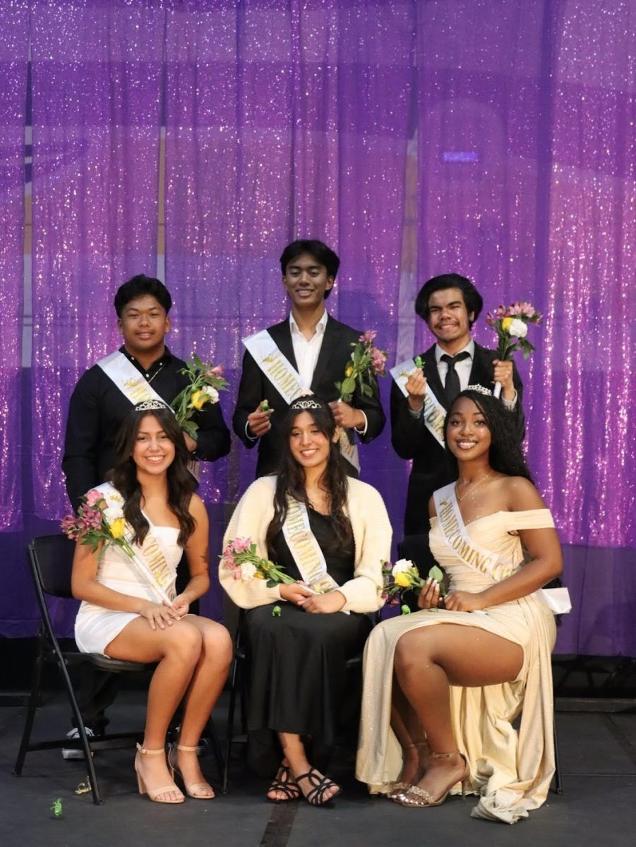 Left to right First row: Devyn Chantha, Kekoa Usi, and Matthew Feri, Second row: Samantha Meili, Rumaisa, and Adanna Ene.